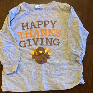 Kids “Happy Thanksgiving” long sleeve with turkey